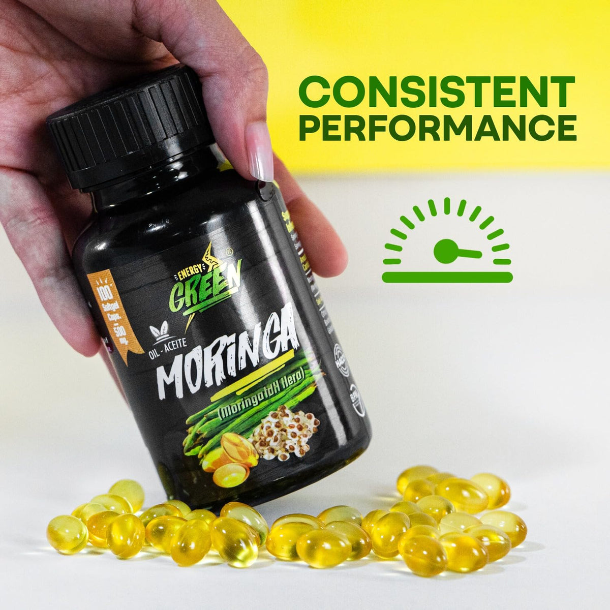 Moringa Seed Oil Softgels, Cold-Pressed, Vegan, 100 Softgels J464933