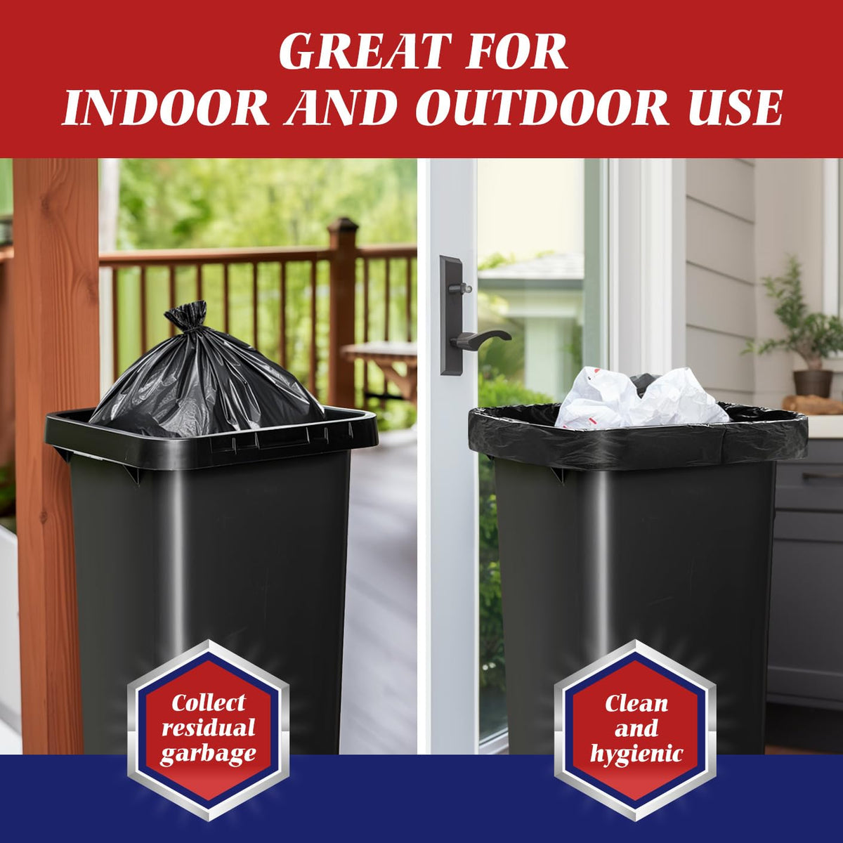 Black 40-45 Gallon Trash Bags 100 Count E653