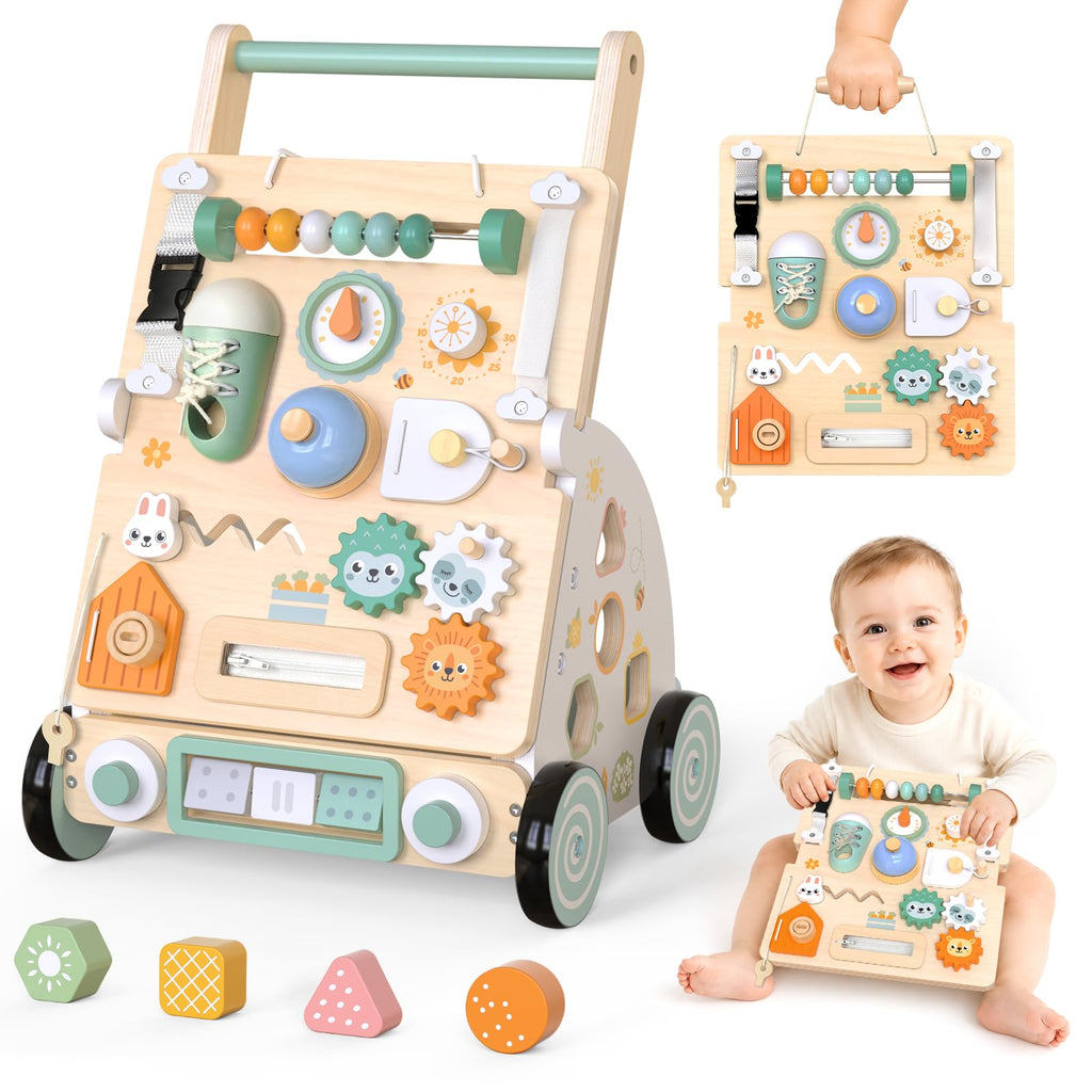 Wooden Baby Walker with Detachable Busy Board Z8478