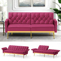 Velvet Sofa Bed with Adjustable Armrests & Backrests B18984