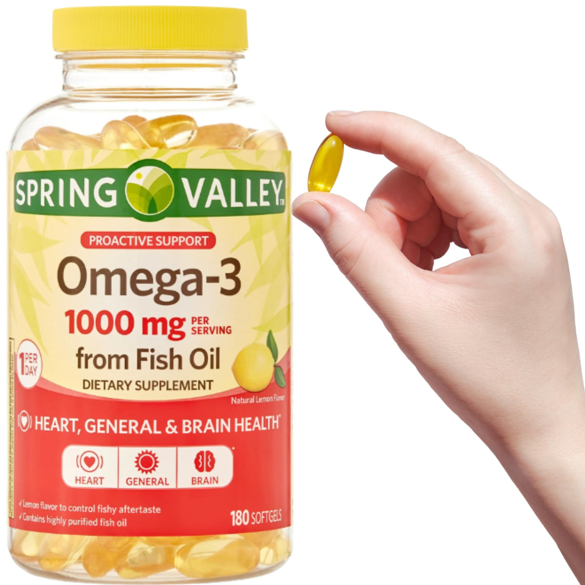 Omega-3 Fish Oil Soft Gels 1000 mg 180 Count R39489