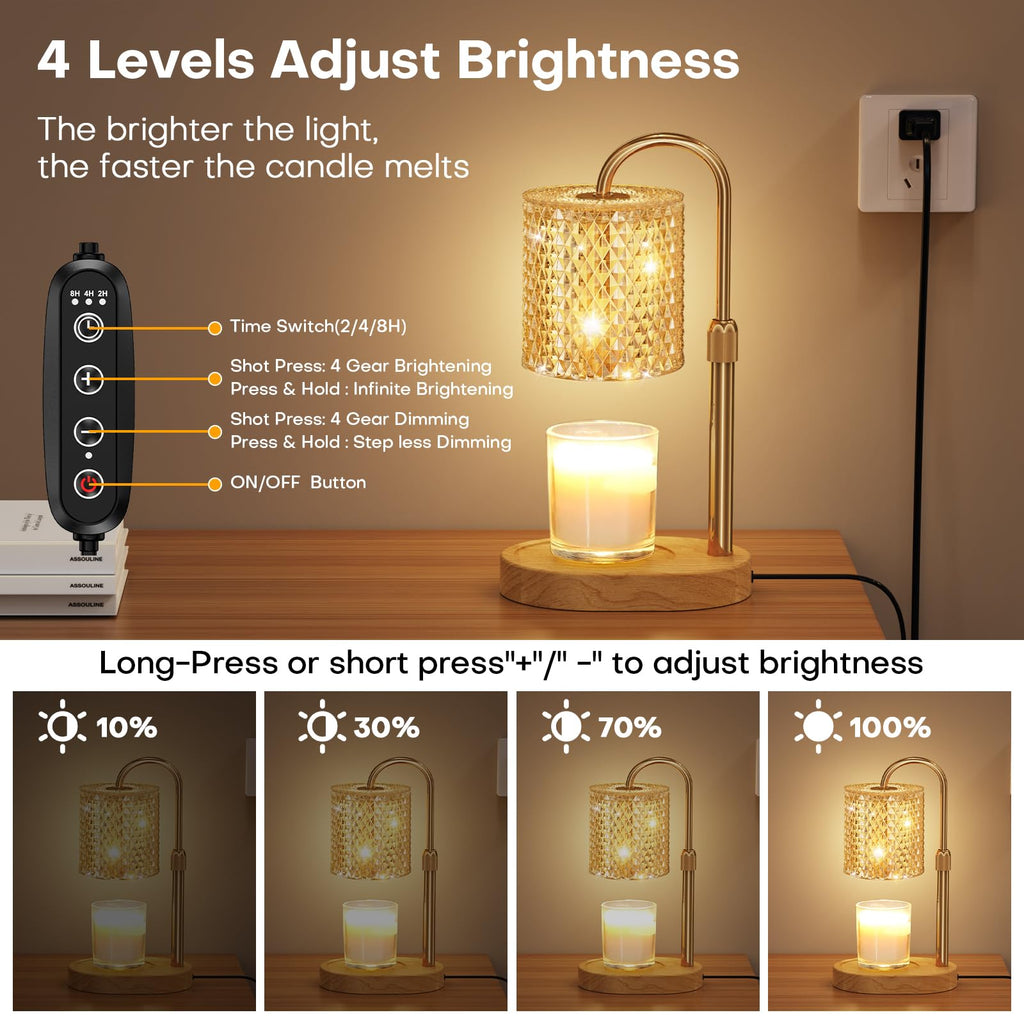 Adjustable Candle Warmer Lamp with Timer Dimmer A894323