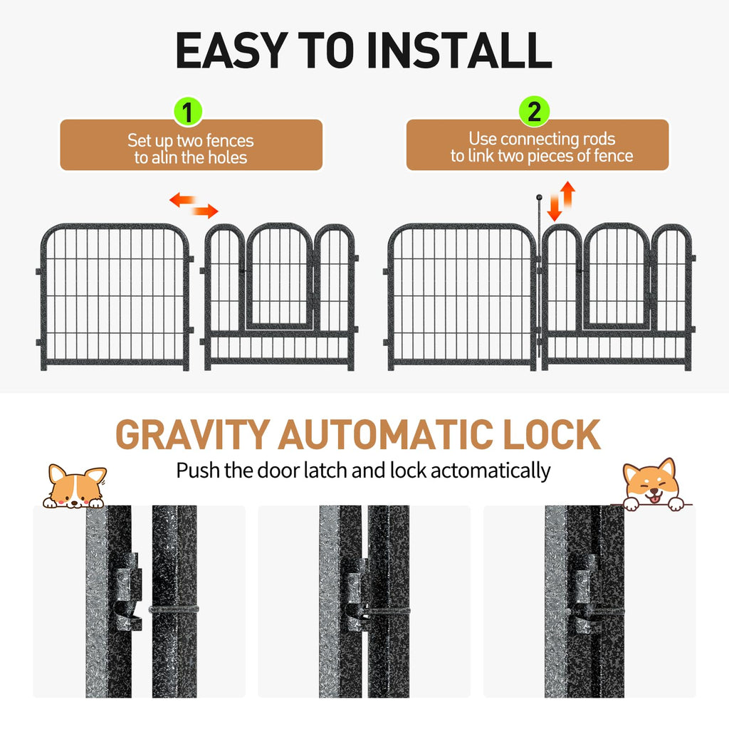 40in 16 Panels Heavy Duty Metal Dog Playpen G79031