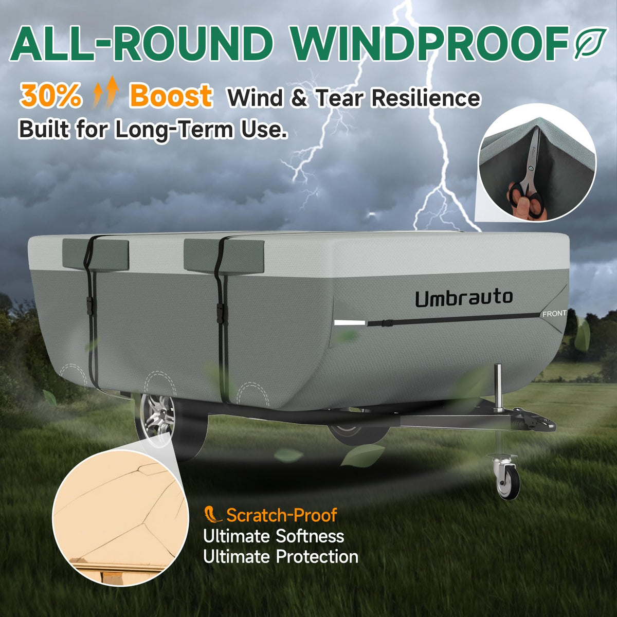 14-16ft Waterproof Breathable Ripstop Pop Up Camper Cover J48212