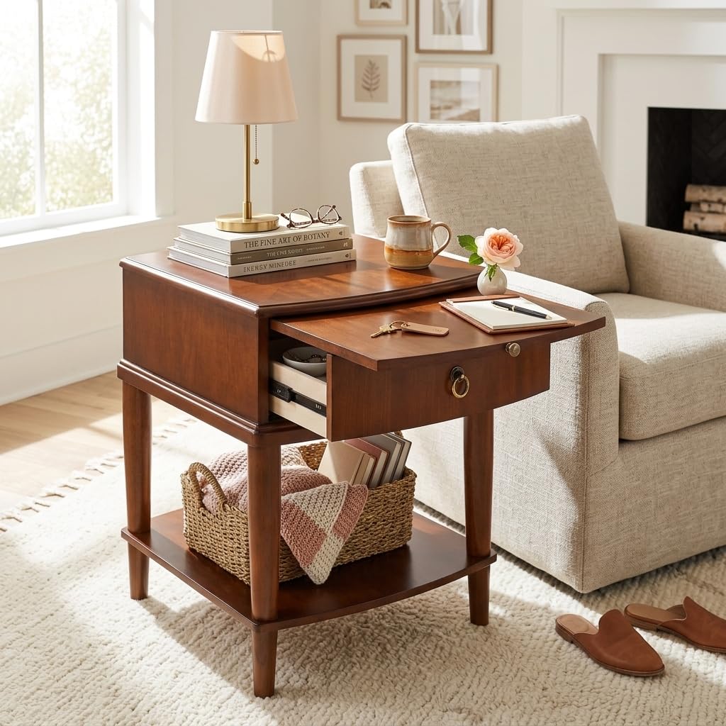 Wood End Table with Drawer M612