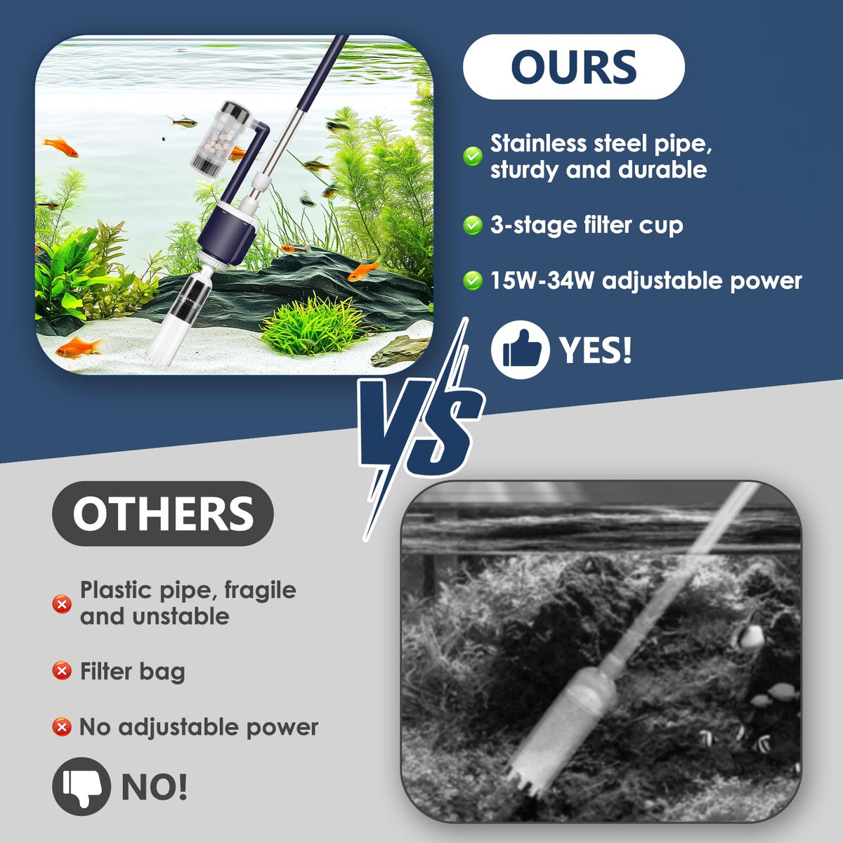 600 GPH Aquarium Gravel Cleaner Fish Tank Vacuum S71313