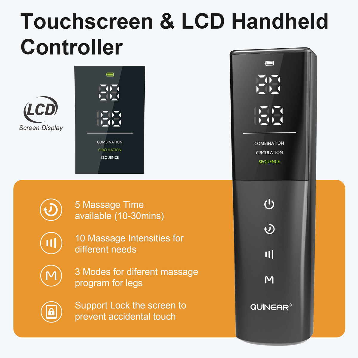 Cordless Rechargeable Leg Air Compression Massager B736