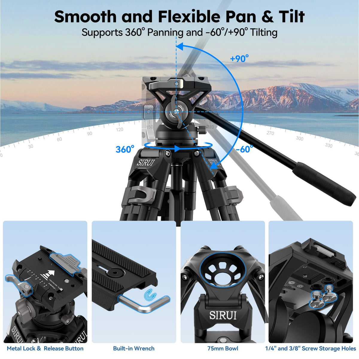 Carbon Fiber Heavy Duty Video Tripod F20459