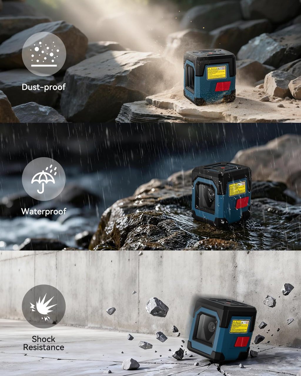 Cross Line Laser Level with Self-Leveling, Vertical and Horizontal Line, 360 Degree, Carrying Pouch, Battery Included J324