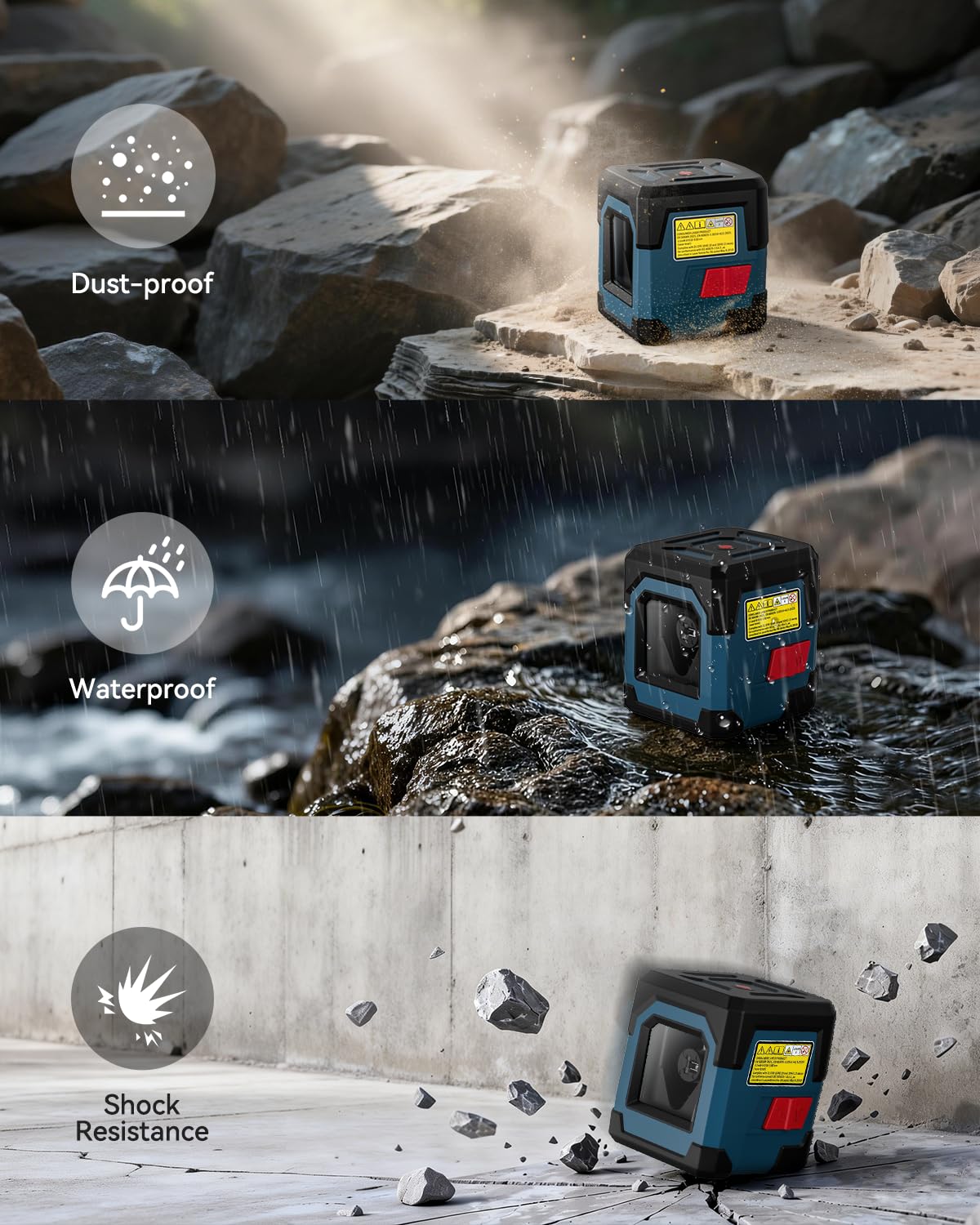 Cross Line Laser Level with Self-Leveling, Vertical and Horizontal Line, 360 Degree, Carrying Pouch, Battery Included J324