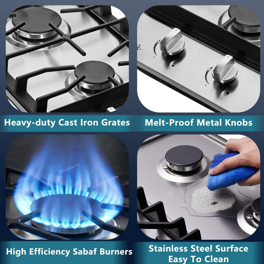 12 Inch 2 Burners Stainless Steel Gas Cooktop S924017
