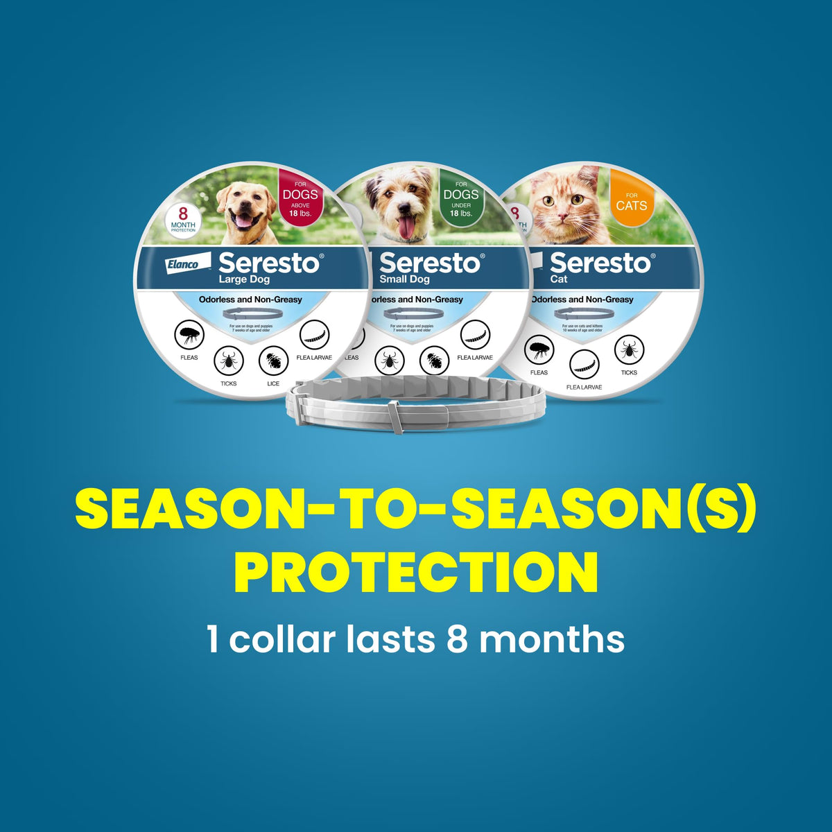 Flea & Tick Treatment & Prevention Collar for Dogs Under 18 lbs F601052