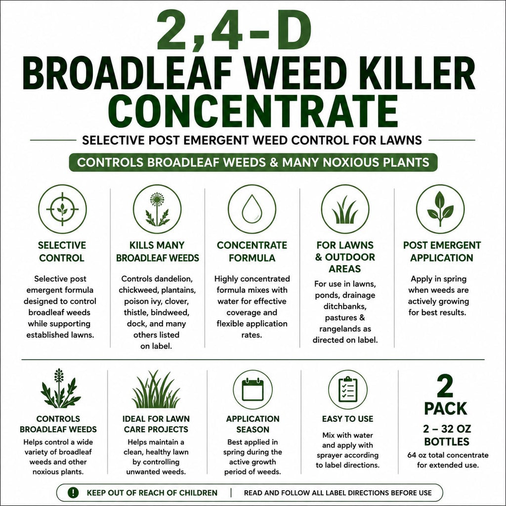 2,4-D Broadleaf Weed Killer Concentrate 32 oz 2 Pack Z50653