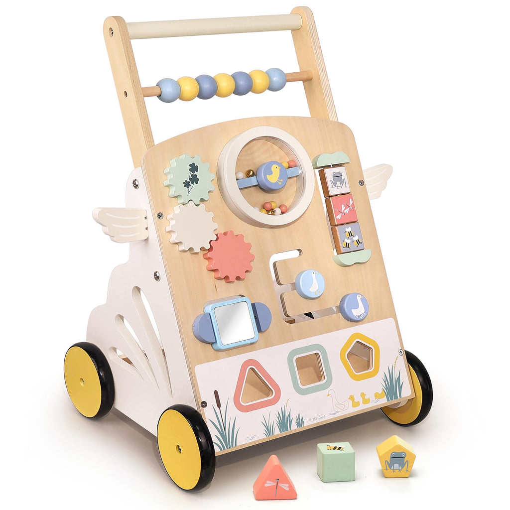 Wooden Baby Walker, Speed Adjustable Push Walker Y6029