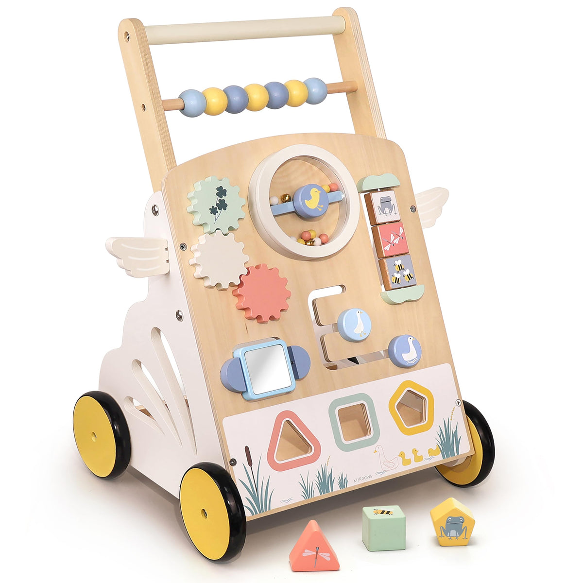 Wooden Baby Walker, Speed Adjustable Push Walker Y6029