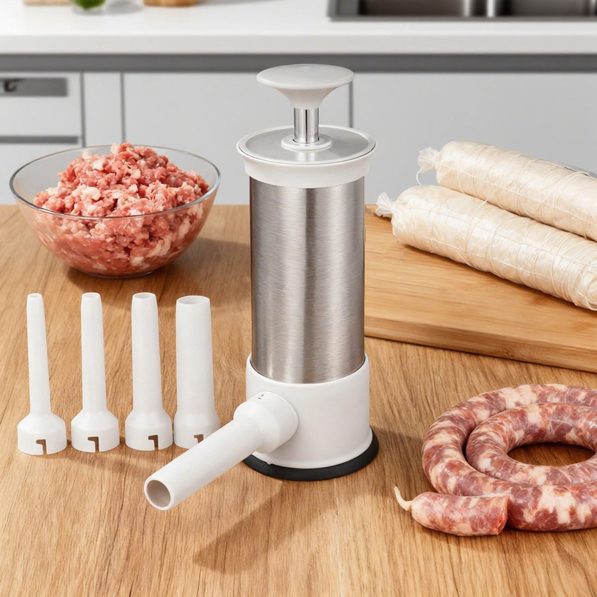 2.2-Pound Vertical Sausage Stuffer with 4 Nozzles H39990