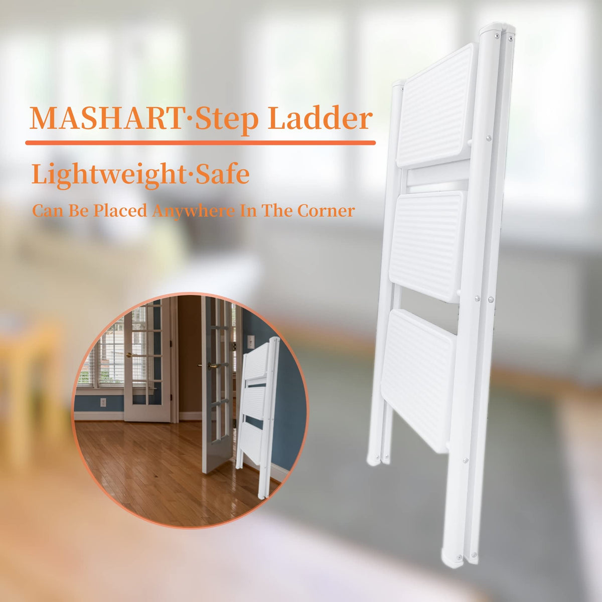 Folding 3 Step Stool with Anti-Slip Pedal K4616