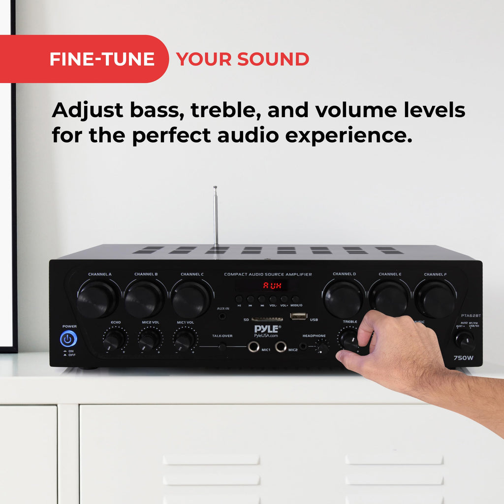 6 Channel 750 Watt Bluetooth Wireless Home Amplifier C489