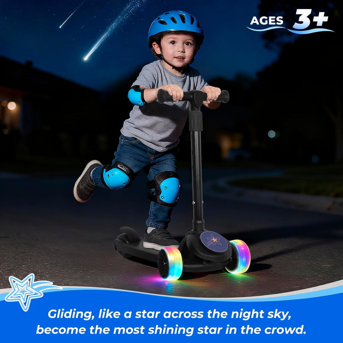 3 Wheel Kids Scooter with Light Up Wheels D87706