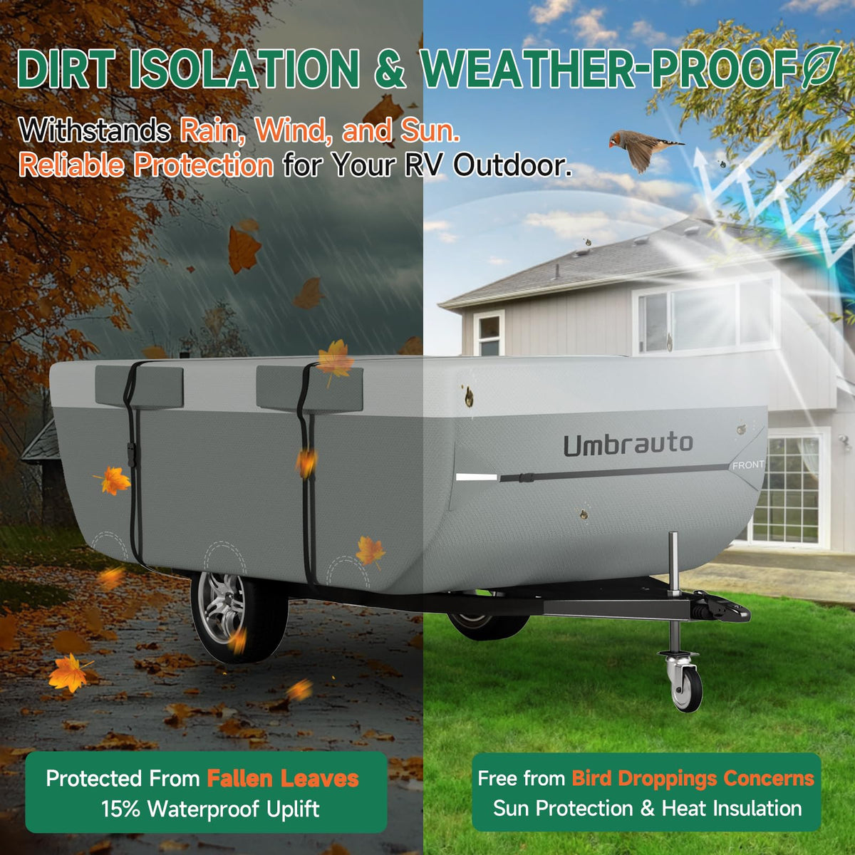 14-16ft Waterproof Breathable Ripstop Pop Up Camper Cover J48212
