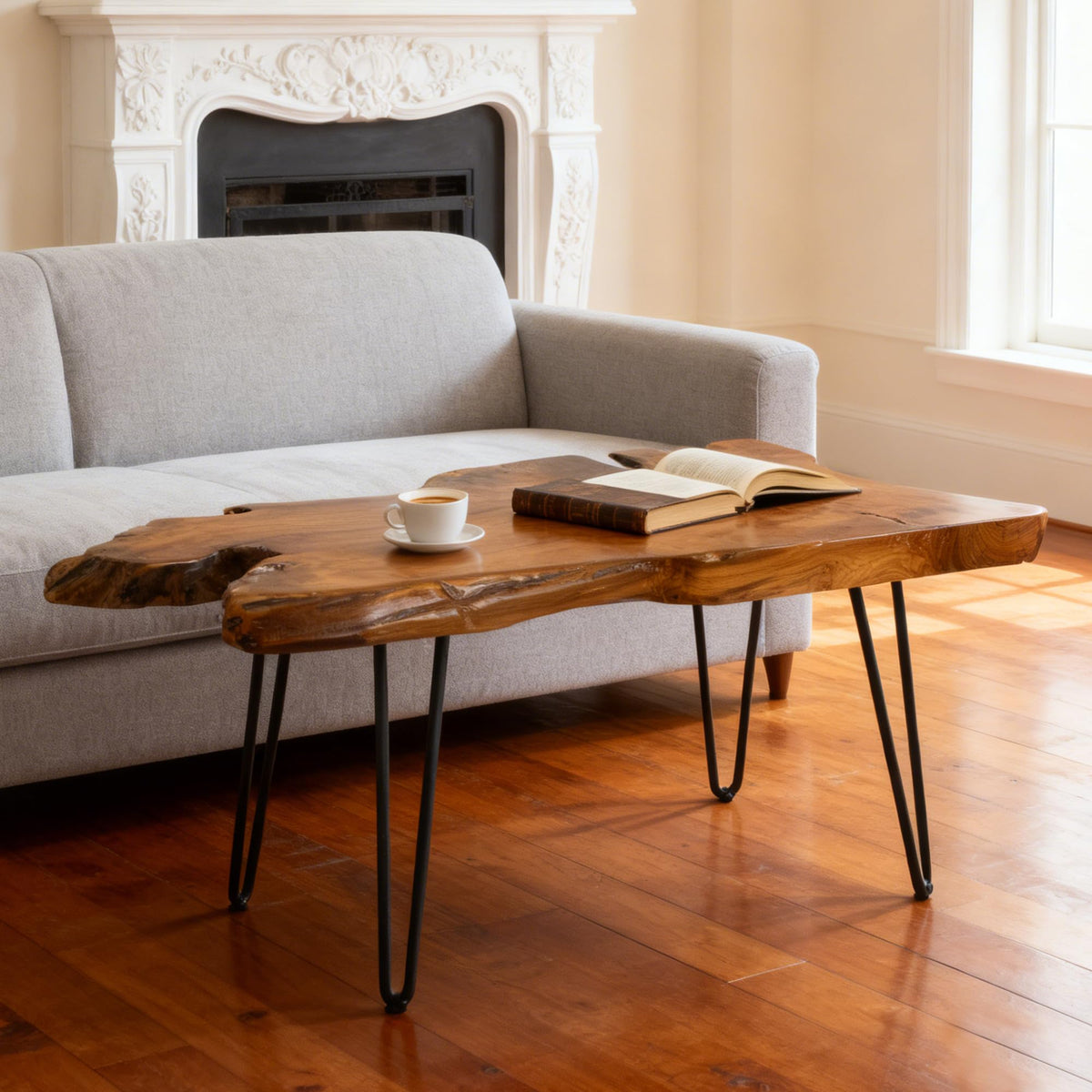 Live Edge Solid Wood Coffee Table Q66197