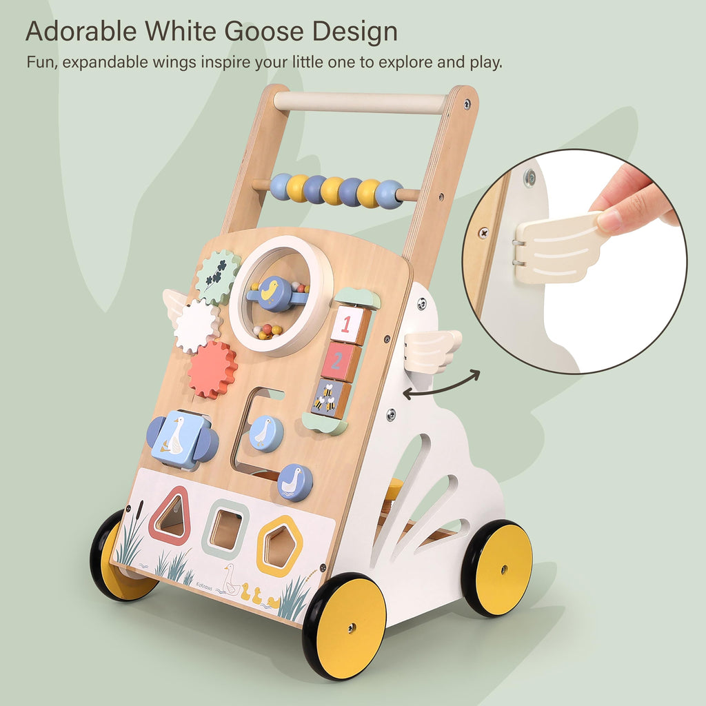 Wooden Baby Walker, Speed Adjustable Push Walker Y6029