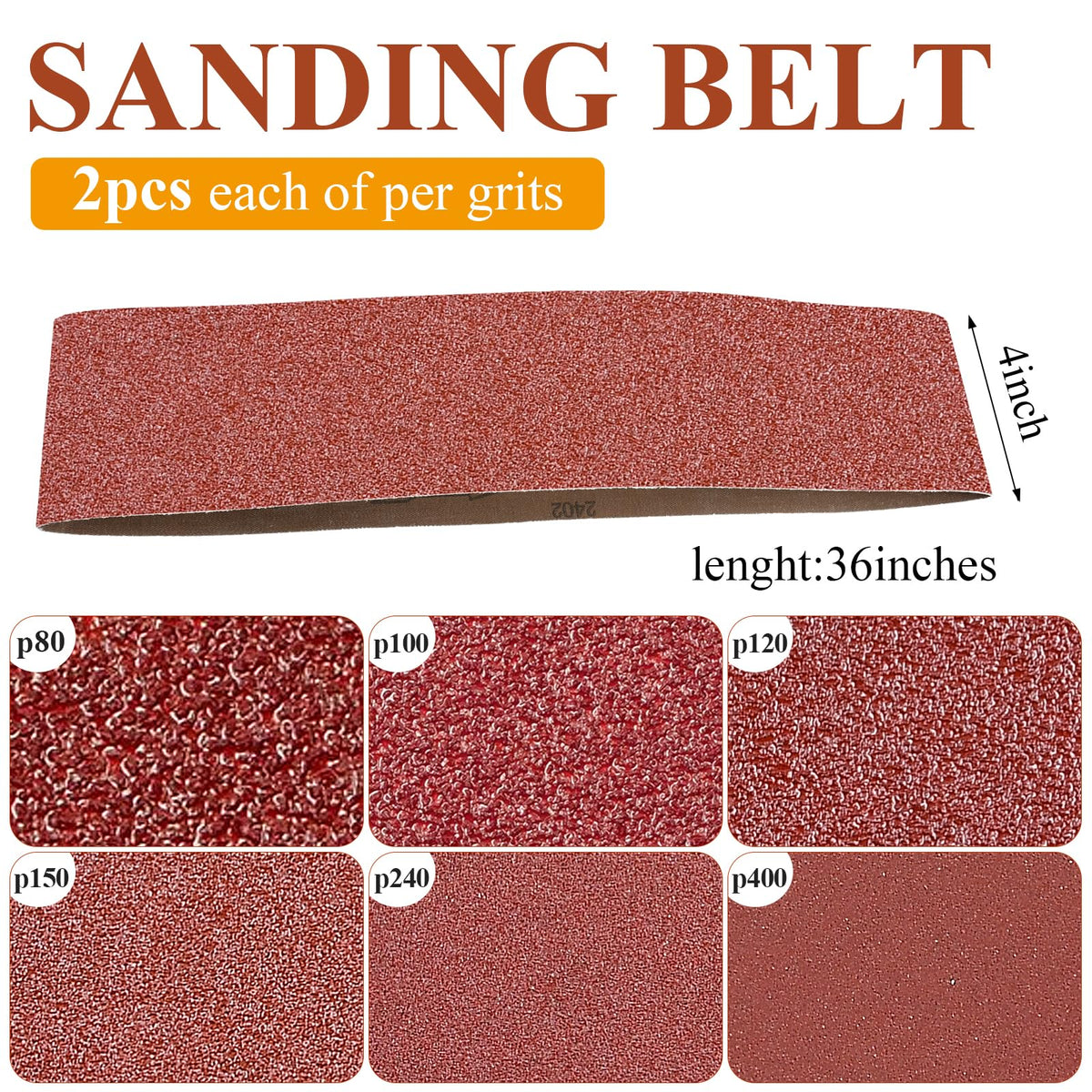 4x36 Inch Aluminum Oxide Sanding Belts and 6 Inch No-hole Sanding Discs U239