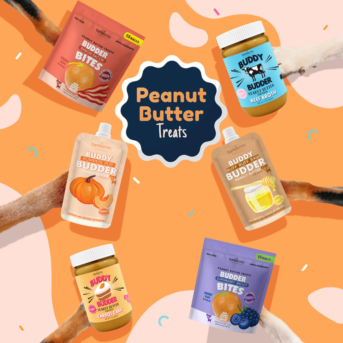 100% All Natural Peanut Butter Dog Treats Set of 2 17oz Jars with Lickmat C281