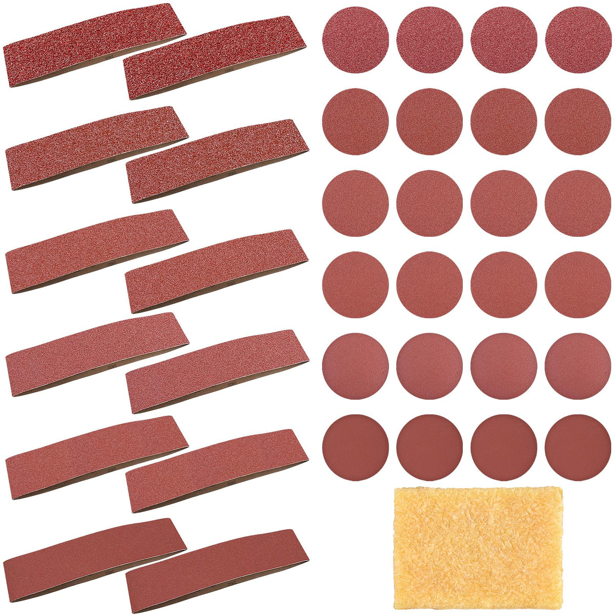 4x36 Inch Aluminum Oxide Sanding Belts and 6 Inch No-hole Sanding Discs U239