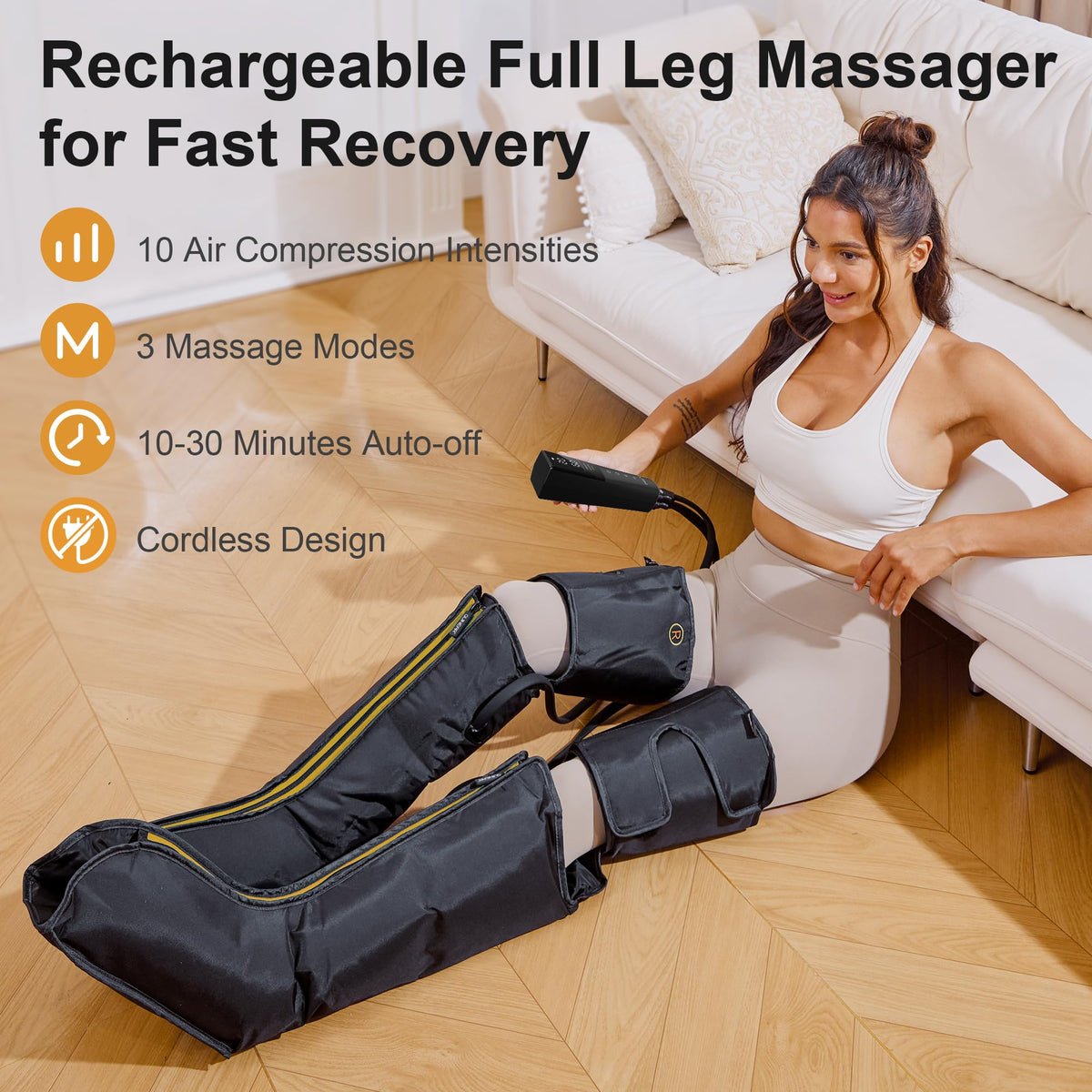 Cordless Rechargeable Leg Air Compression Massager B736