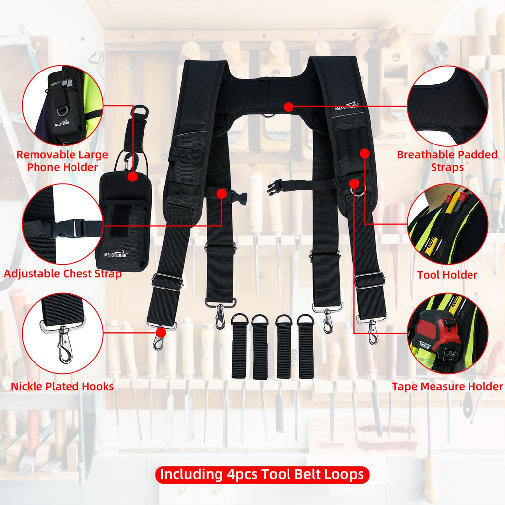 Tool Belt Suspenders Padded Work Suspension Rig W5659