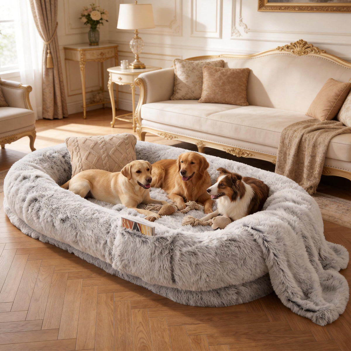 Grey Human Dog Bed 71''x45''x12'' B145078