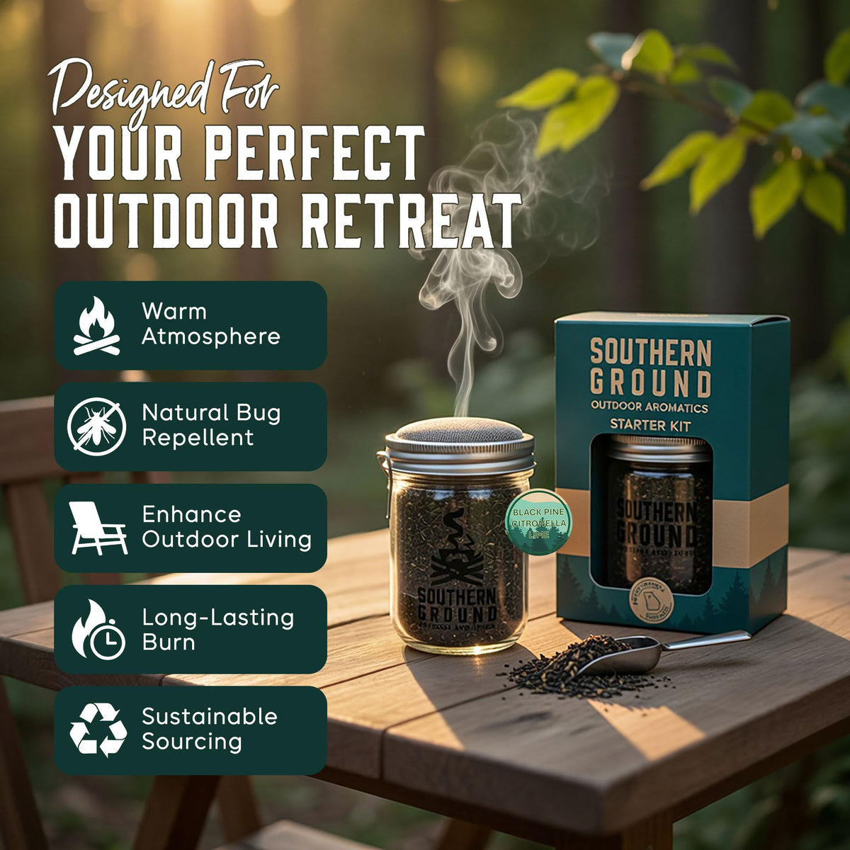 Natural Mosquito Repellent Outdoor Candle I8582