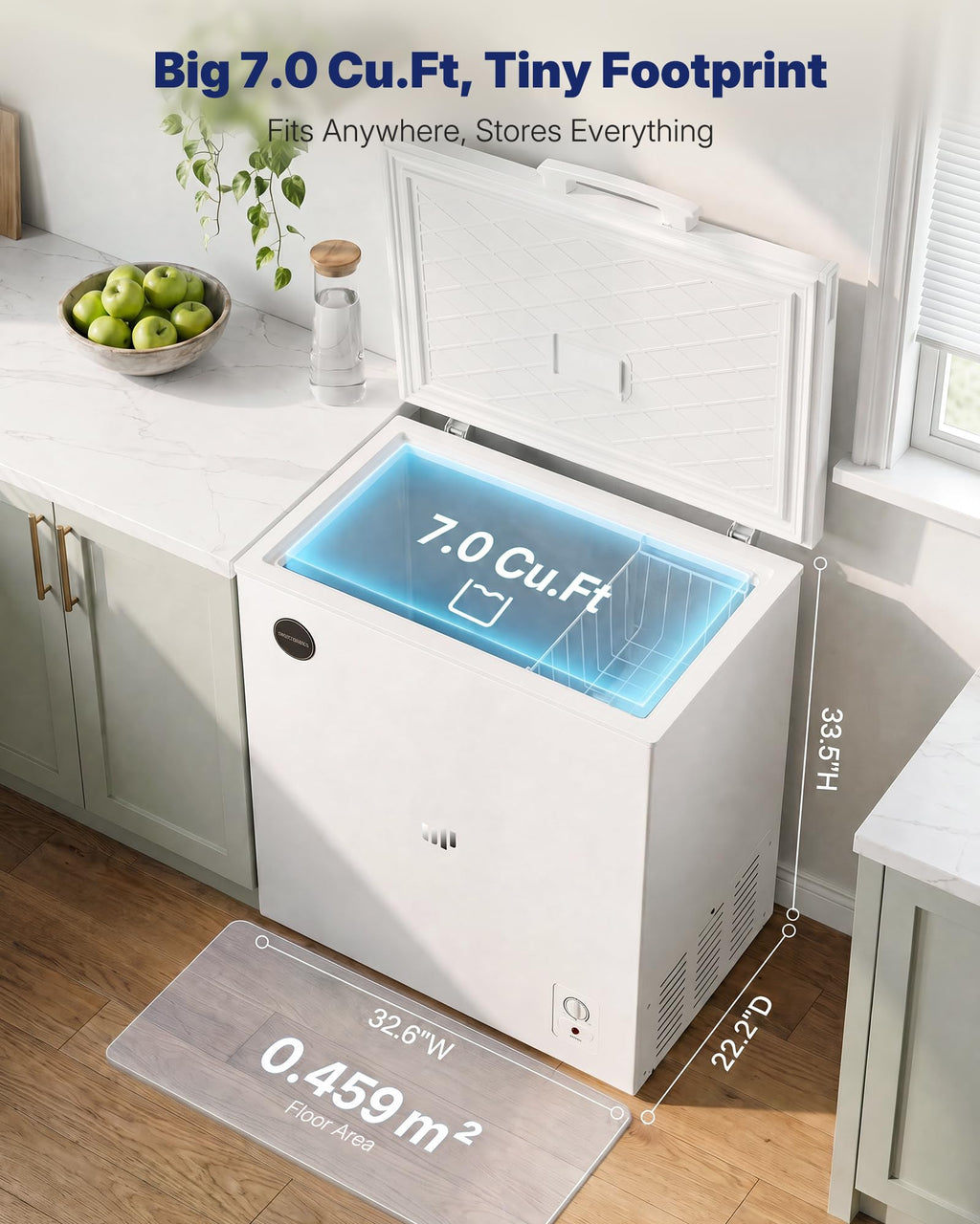 7.0 Cu.Ft Silky White Chest Freezer R3121