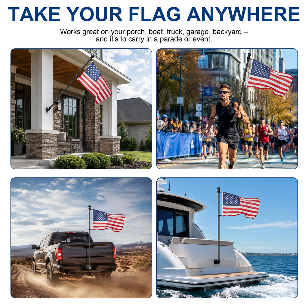 Black 5FT Aluminum Flag Pole K904