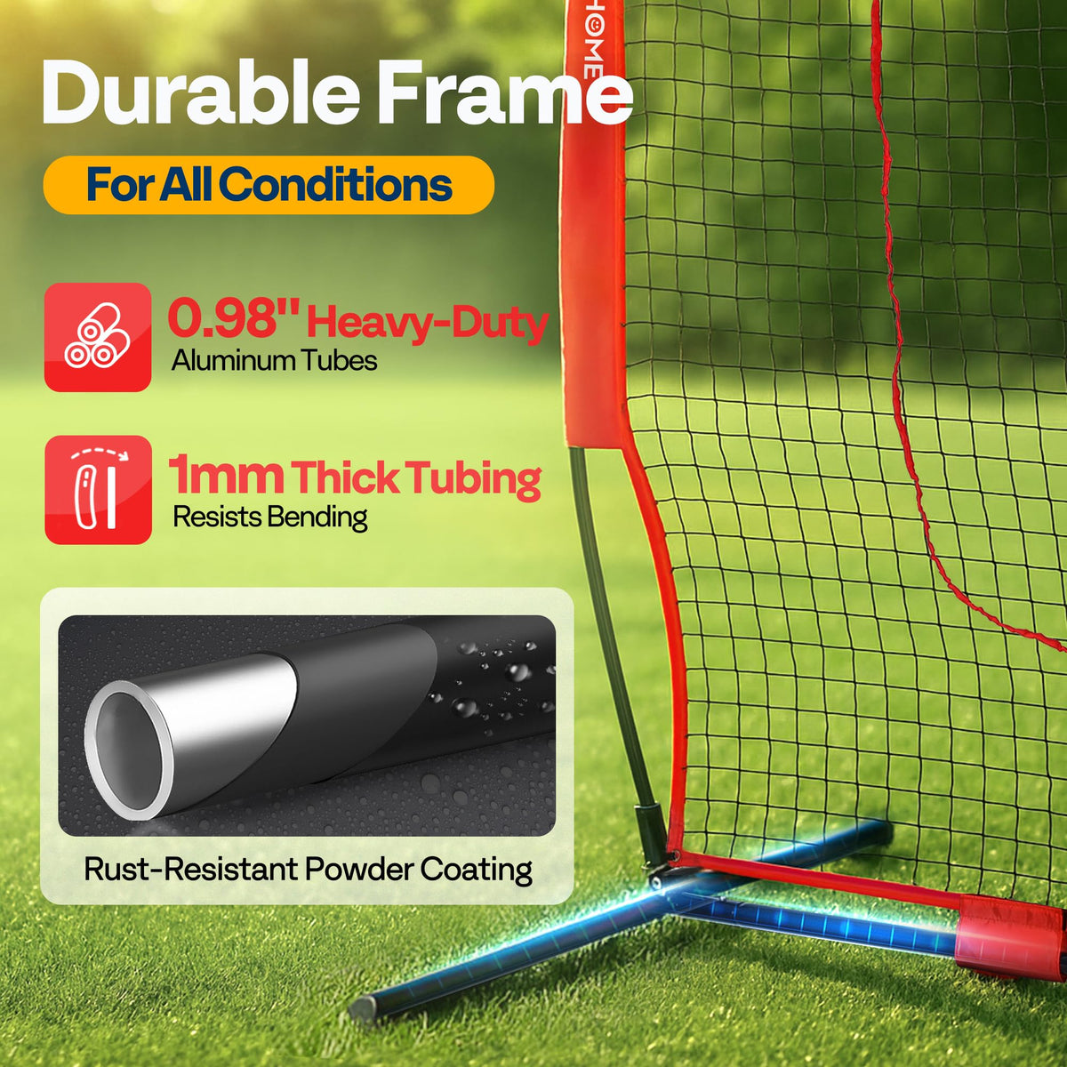 Baseball & Softball Training Net with Batting Tee, 7 x 7 ft. B3401