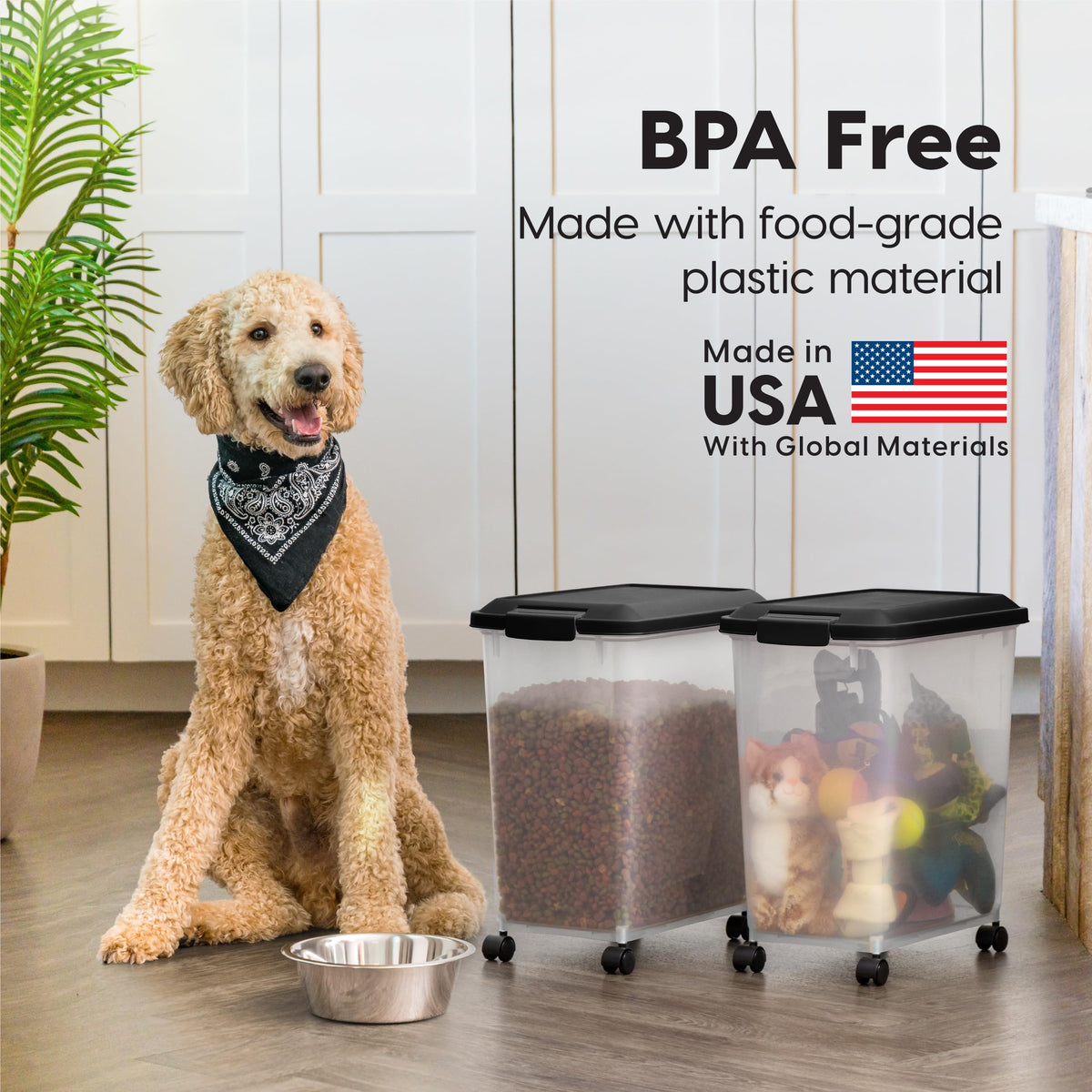 Dog Food Storage Container 2-Pack Black K808452