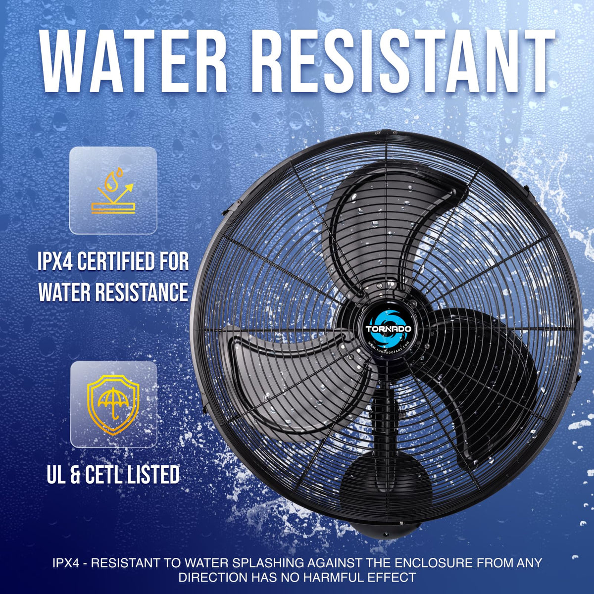 20 Inch Oscillating Waterproof Outdoor Wall Mount Fan 3 Speed 5250 CFM P546