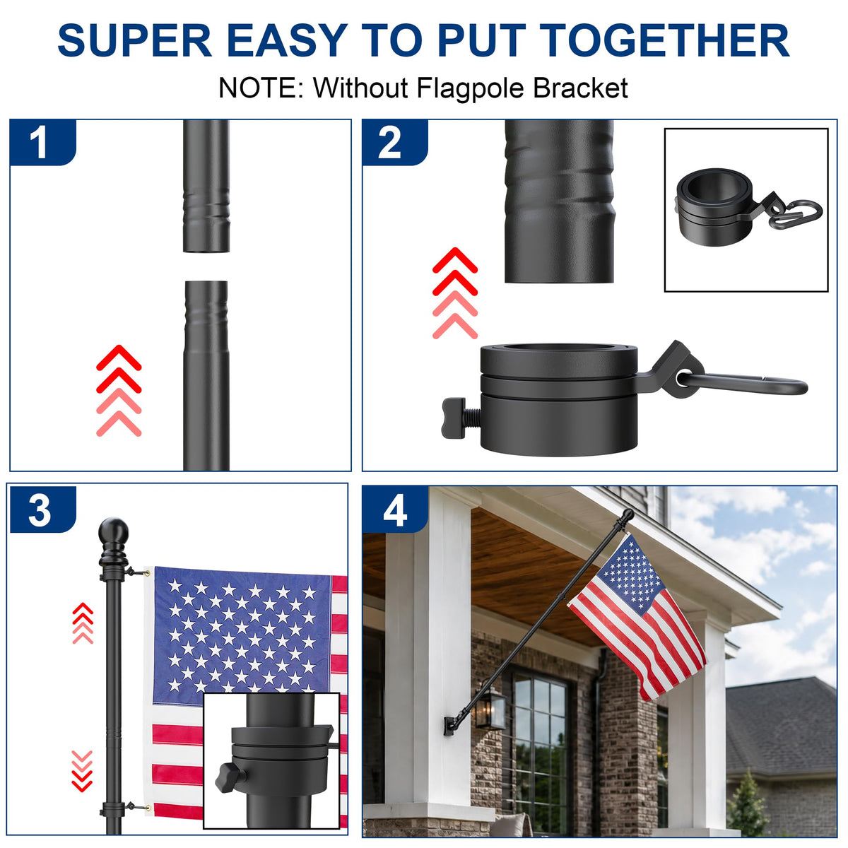 Black 5FT Aluminum Flag Pole K904