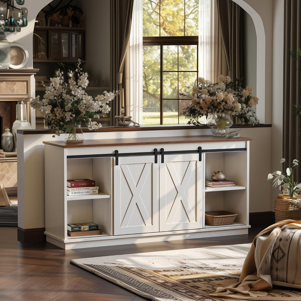 White 65 Inch Wood TV Stand O61781