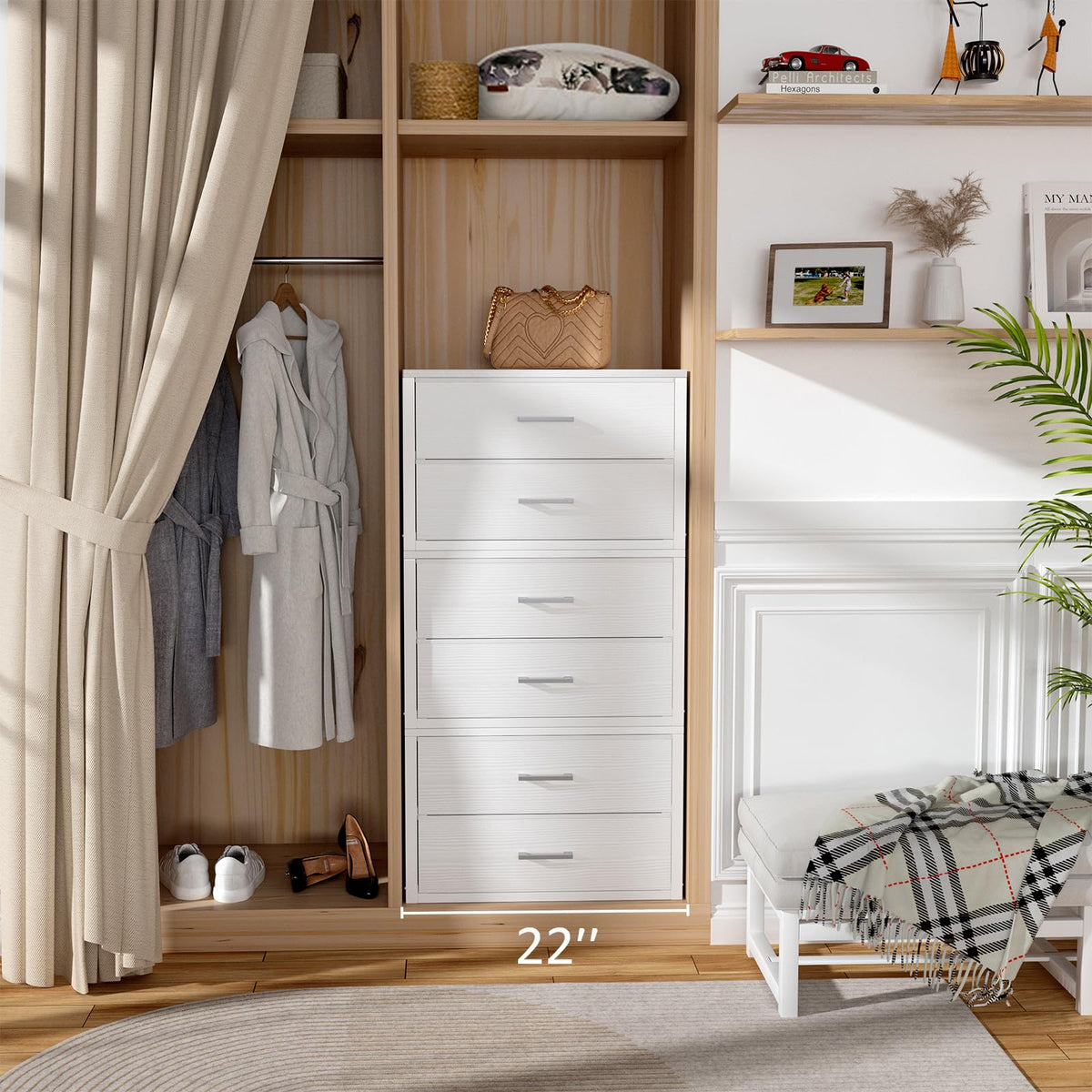 White 2 Drawer Fabric Storage Dresser Z16603