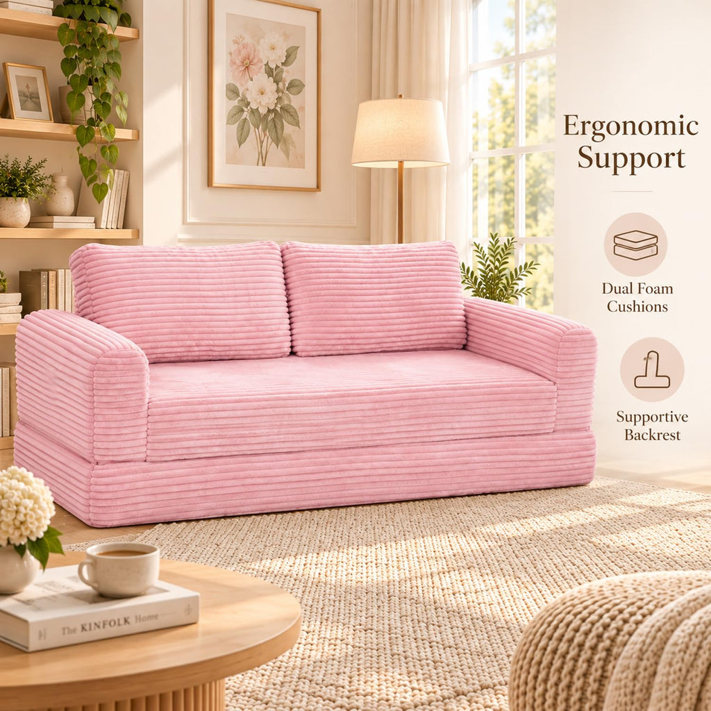 Pink Convertible Sofa Bed G71235