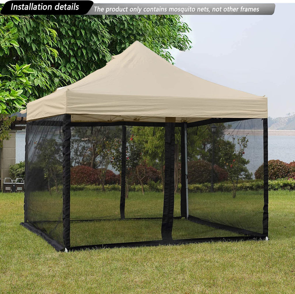 10x10 Mosquito Netting with Double Door Side Screen Black F877