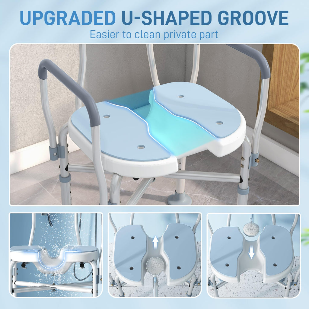 Padded Shower Chair with Arms and Back Y812969