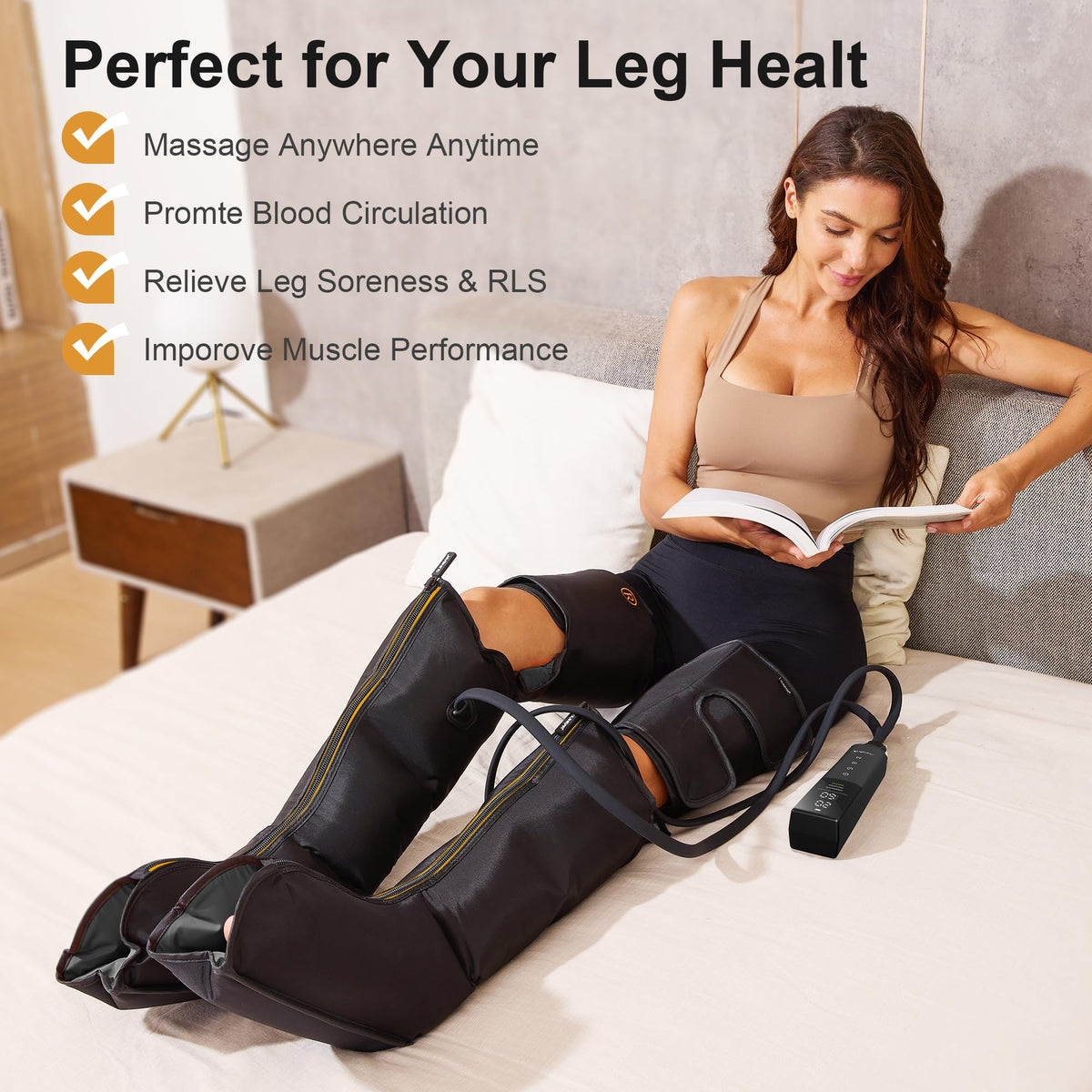 Cordless Rechargeable Leg Air Compression Massager B736