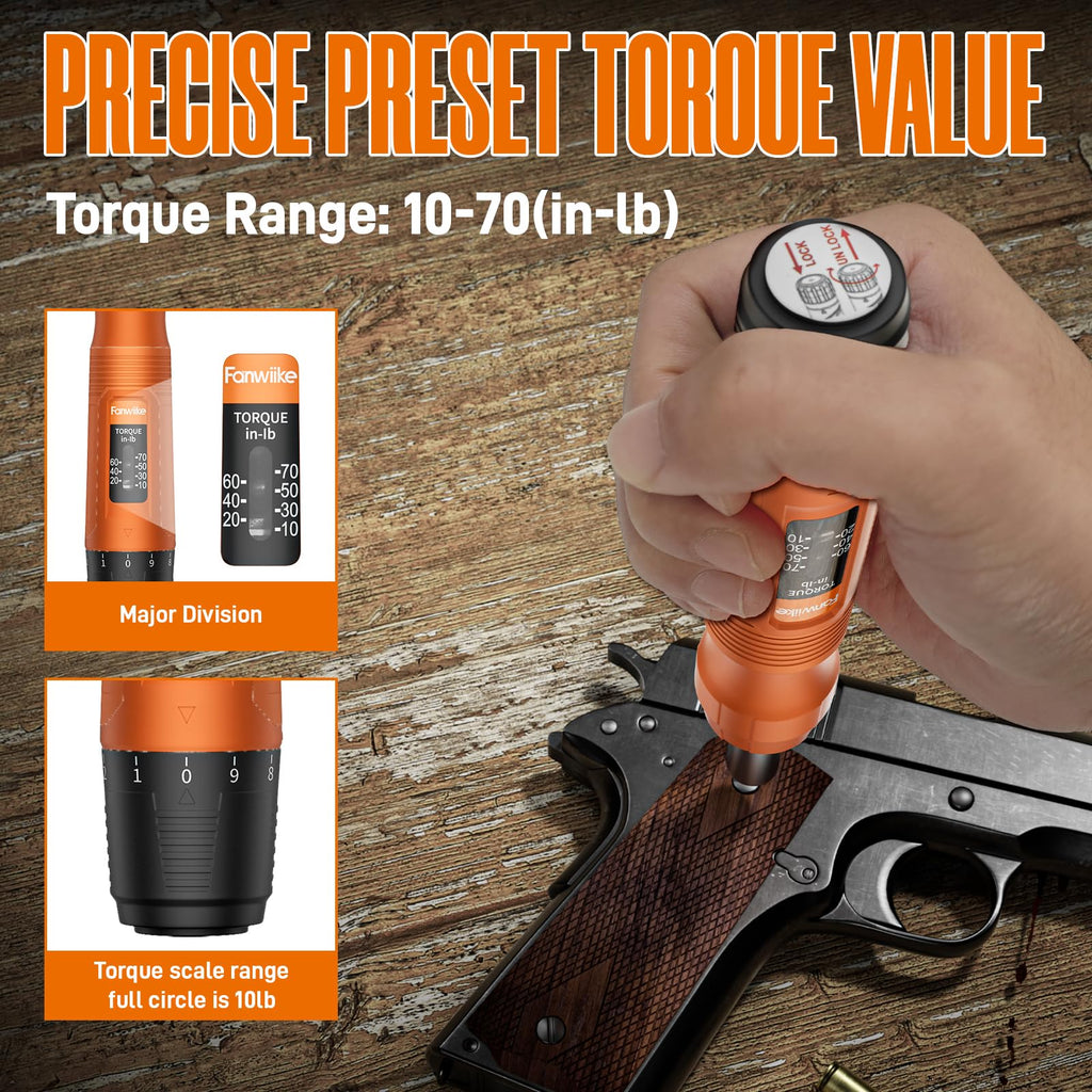 Torque Screwdriver Set, 10-70 In-lb, 1/4” Drive with Audible Click D576
