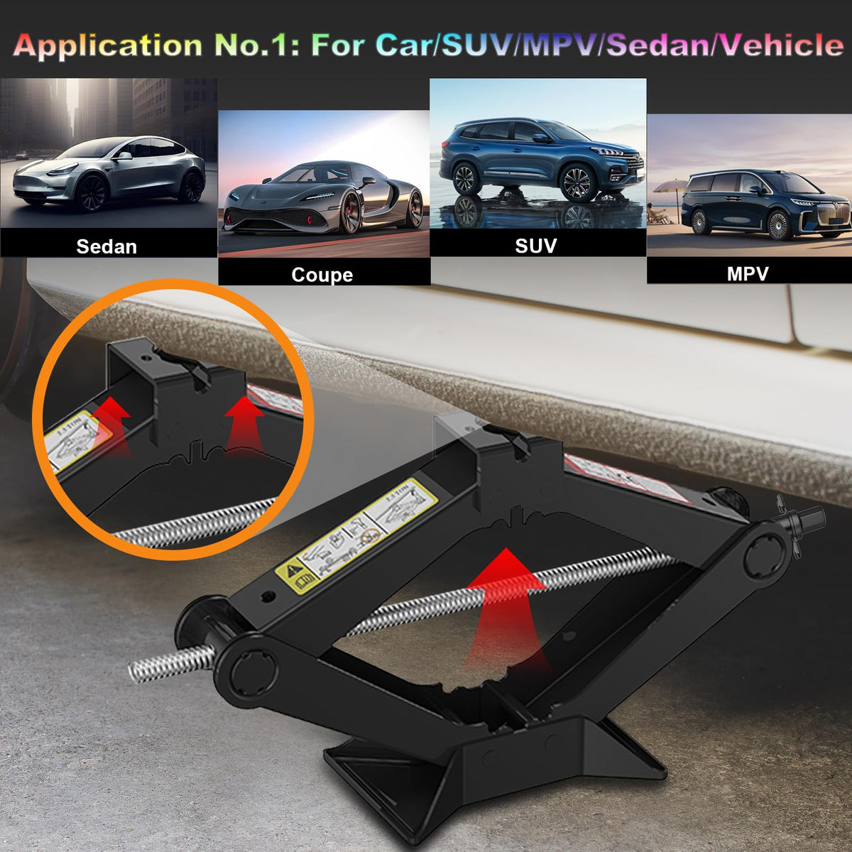 Scissor Jack Kit with Lug Wrench and Jack Pad A524