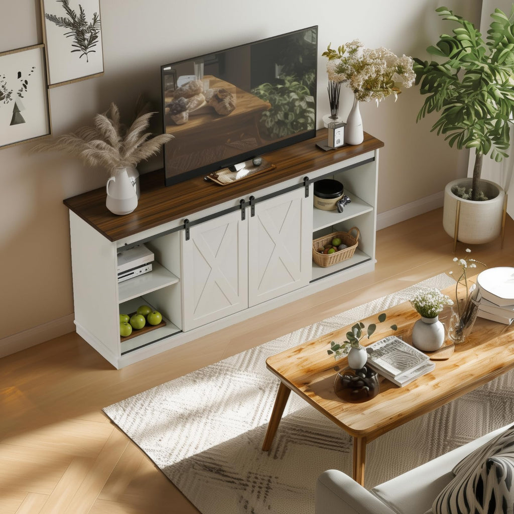 White 65 Inch Wood TV Stand O61781