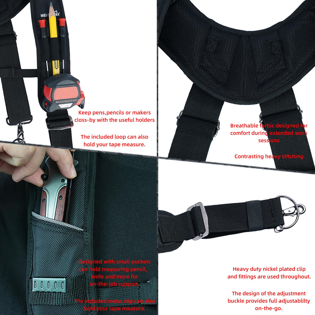 Tool Belt Suspenders Padded Work Suspension Rig W5659