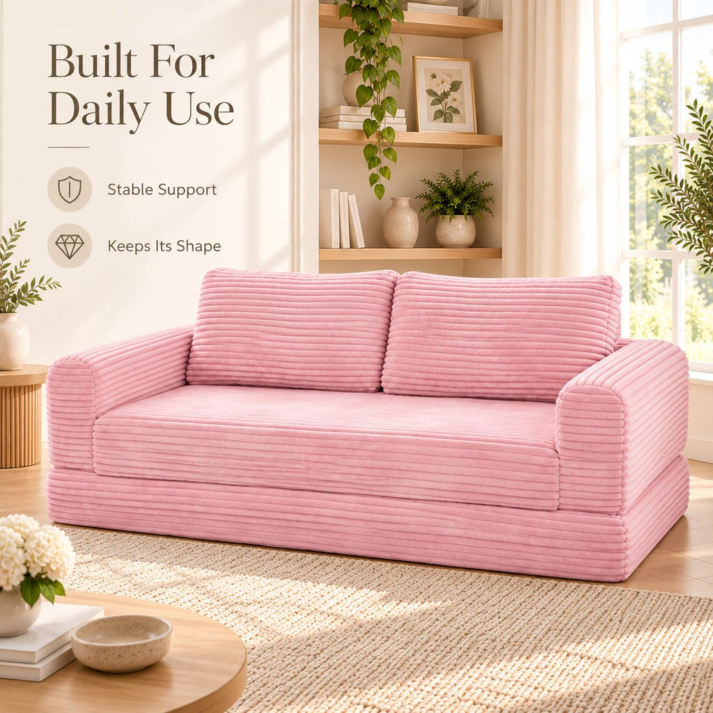 Pink Convertible Sofa Bed G71235